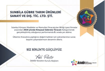 Istanbul Chemicals and Products Exporters Stars of Export Awards (2019)